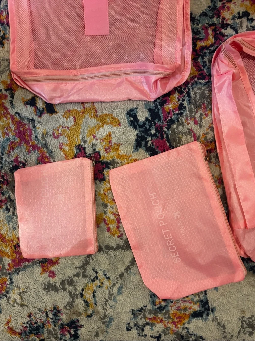 Coral Travel Packing Cube and Pouch Set - 7 Piece